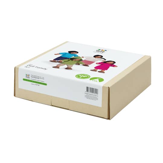 PlanToys Medium Skin Tone Wood Doll Family Set